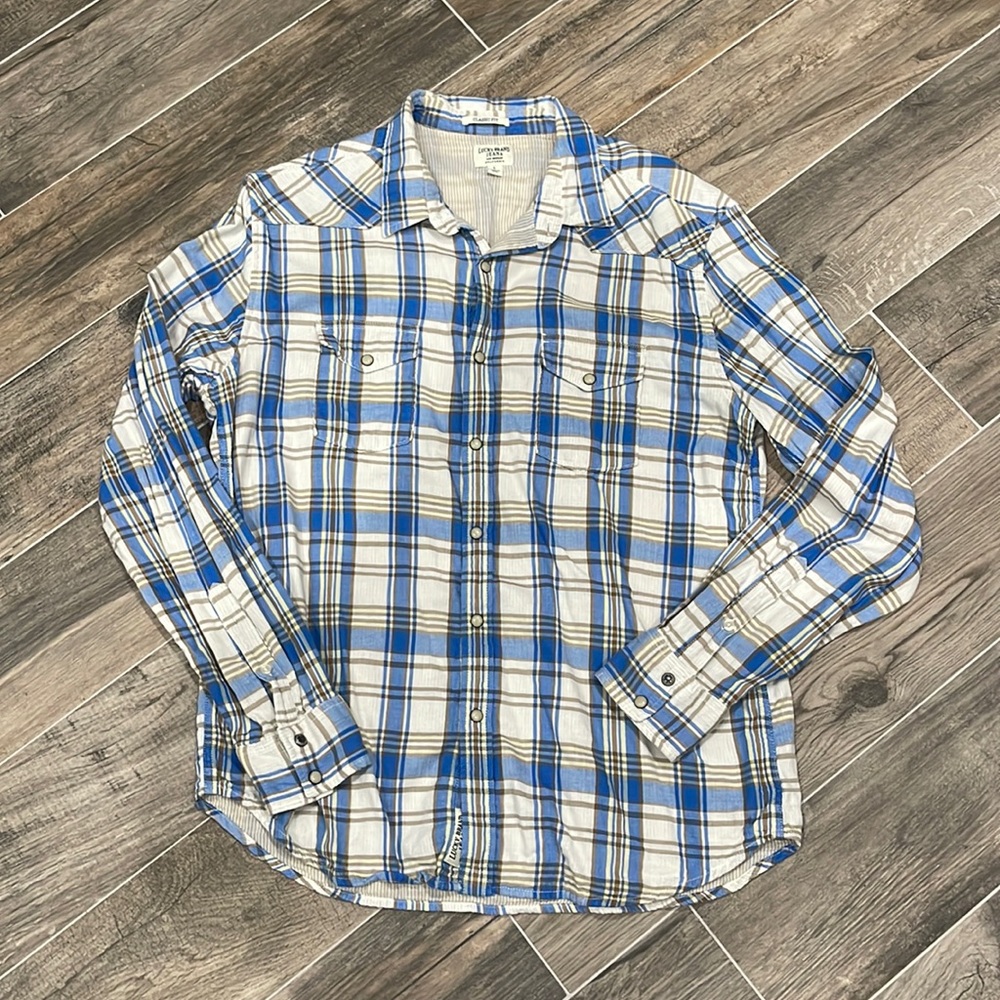 Lucky Brand plaid pearl snap shirt